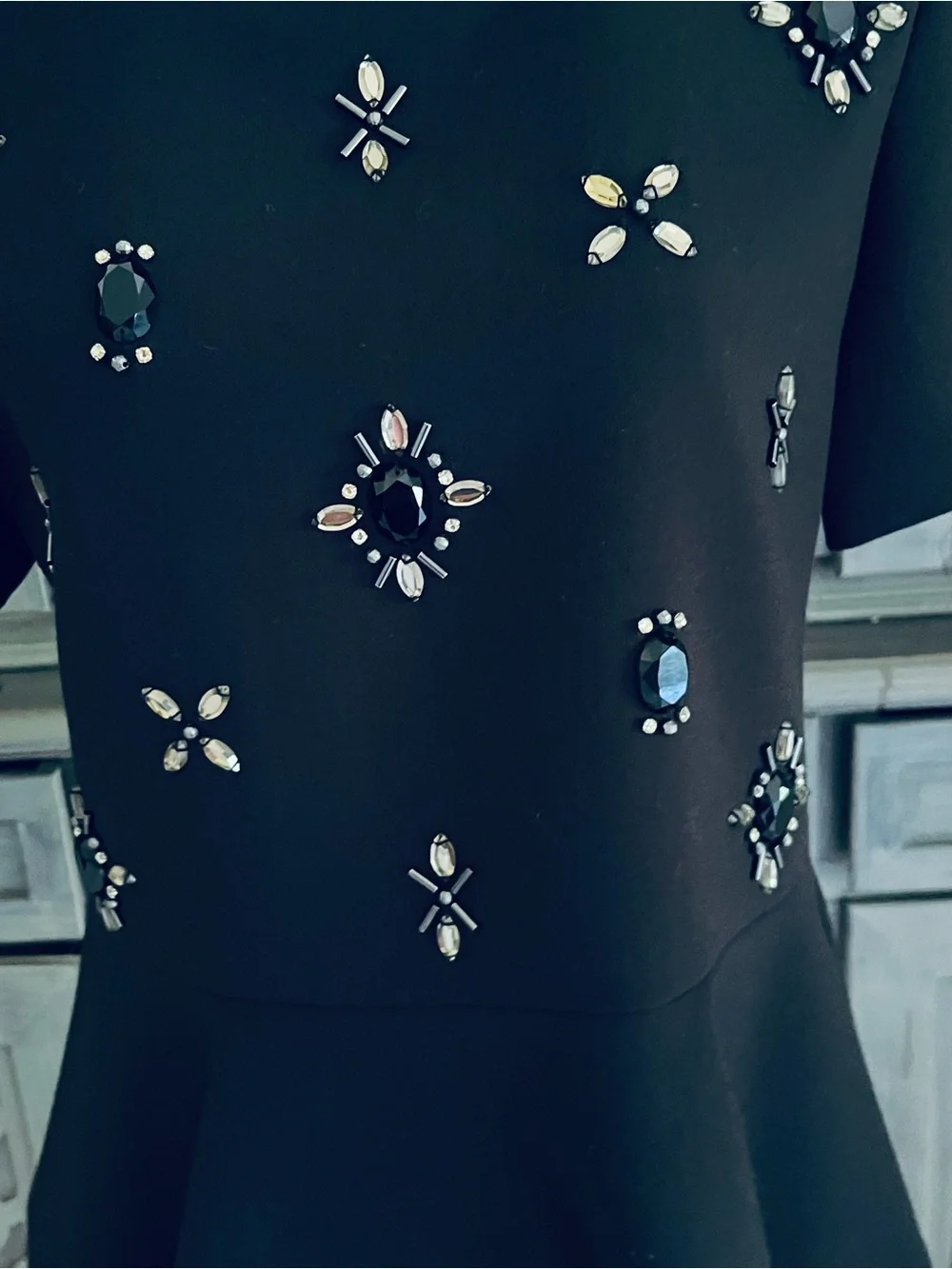 Kate Spade black peplum top with jewels 6